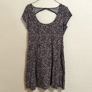 American Eagle Floral Open Back Sundress with Cap Sleeves